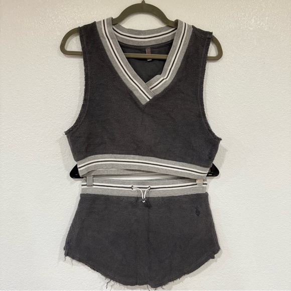 Free People Movement Match Point Set Tank Mini Skirt Women’s Size X-Small Grey - Picture 2 of 7
